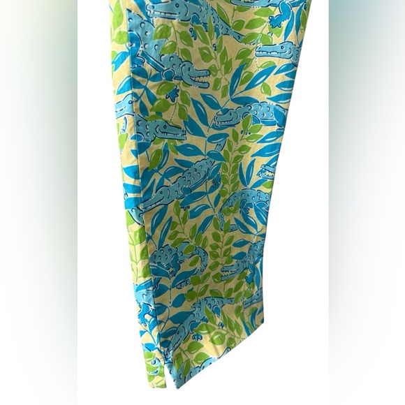 💚Lilly Pulitzer Women’s Crop Pants Mimosa Everglades Alligator Green/Blu… - Picture 5 of 11